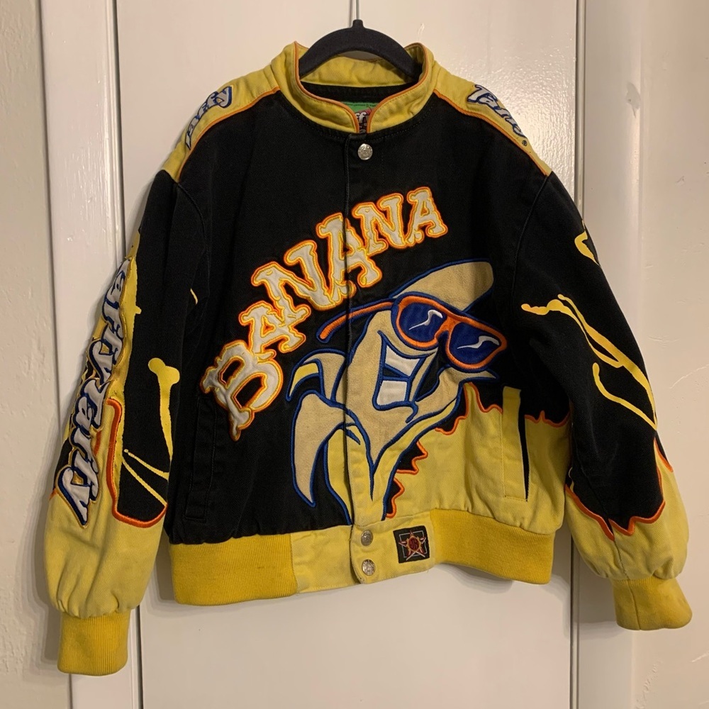 Laffy‎ Taffy Banana Racing Jacket Size Kids Medium 7-8